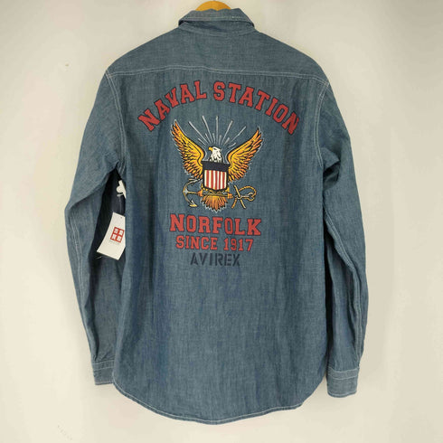 アヴィレックス AVIREX バックプリント L/S デニムシャツ メンズ JPN:L