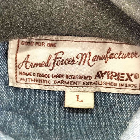アヴィレックス AVIREX バックプリント L/S デニムシャツ メンズ JPN:L