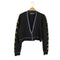 ザラ ZARA フラワーデザイン クロップドカーディガン レディース import:M