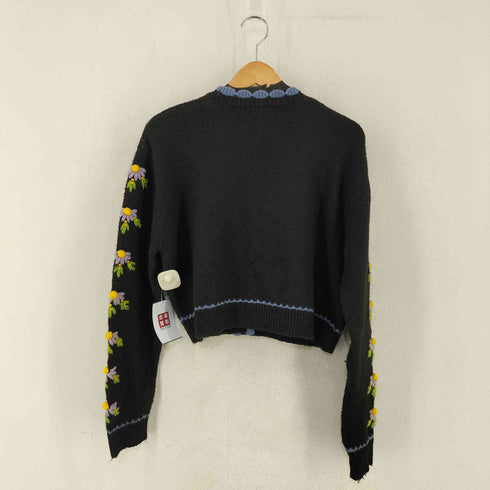 ザラ ZARA フラワーデザイン クロップドカーディガン レディース import:M