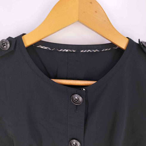 バーバリーブルーレーベル BURBERRY BLUE LABEL ノーカラー トレンチコート レディース JPN:38