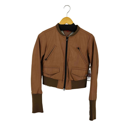 トミーヒルフィガー TOMMY HILFIGER tommy girl ダブルジップ サムホール クロップドフェイクレザージャケット y2k レディース import:M