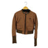 トミーヒルフィガー TOMMY HILFIGER tommy girl ダブルジップ サムホール クロップドフェイクレザージャケット y2k レディース import:M