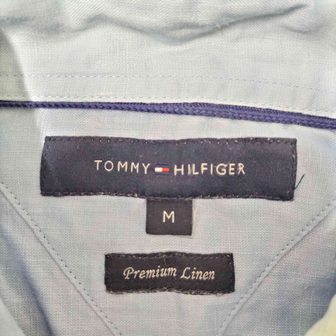 トミーヒルフィガー TOMMY HILFIGER Premium Linen ロゴ 刺繍 B.D. リネン シャツ メンズ import:M