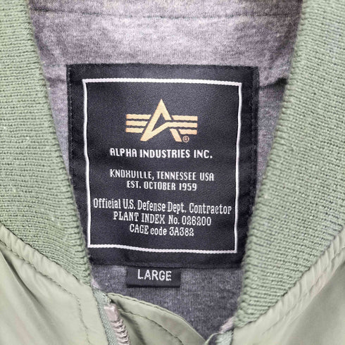 アルファインダストリーズ ALPHA INDUSTRIES ライト MA-1 ユーティリティーポケット フライト ジャケット メンズ import:L
