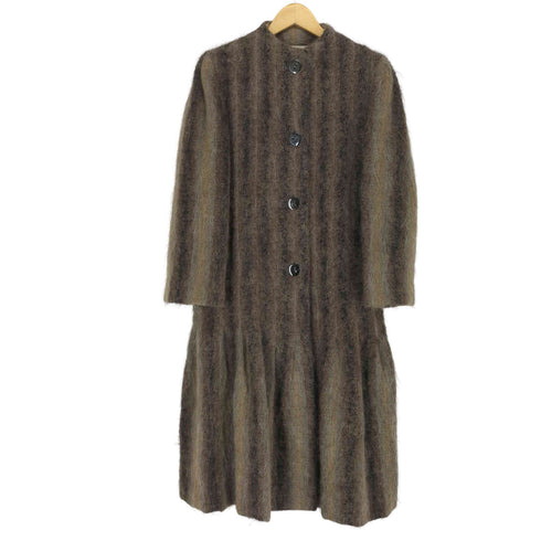 A TRIGERE COAT ノーカラーシャギーギャザーコート レディース