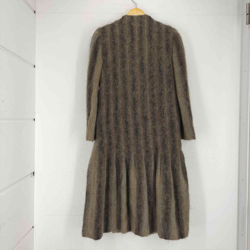 A TRIGERE COAT ノーカラーシャギーギャザーコート レディース