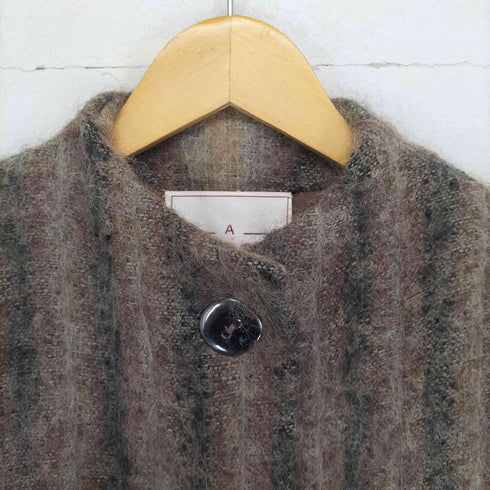 A TRIGERE COAT ノーカラーシャギーギャザーコート レディース