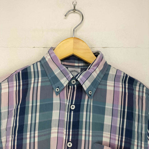 ブルックスブラザーズ BROOKS BROTHERS REGENT FIT チェック柄 ボタンダウン長袖シャツ メンズ import:S