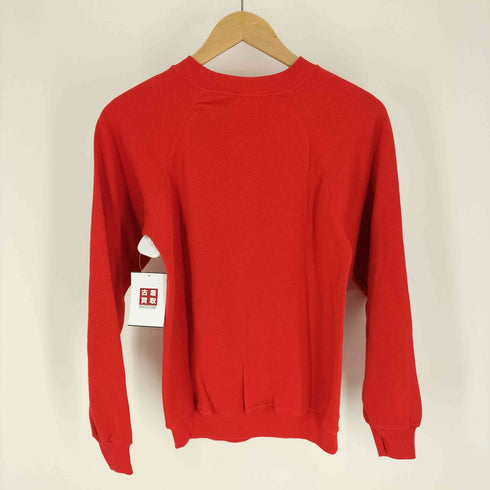80S Hanes ボディ USA製 一枚タグ NEW YORK ロゴ 刺繍 ラグランスリーブ コットン アクリル スウェット トレーナー レディース import:S