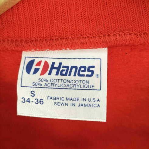 80S Hanes ボディ USA製 一枚タグ NEW YORK ロゴ 刺繍 ラグランスリーブ コットン アクリル スウェット トレーナー レディース import:S