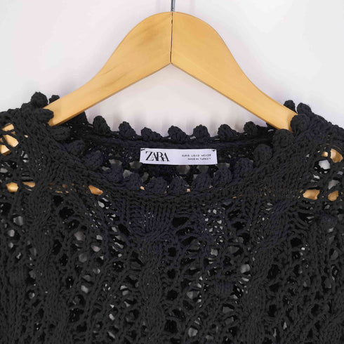 ザラ ZARA 透かし編み カギアミ コットンニット レディース import:S