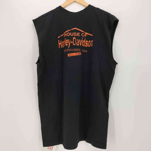 ハーレーダビッドソン HARLEY-DAVIDSON USA製 両面プリント ノースリーブ カットソー メンズ import:XL