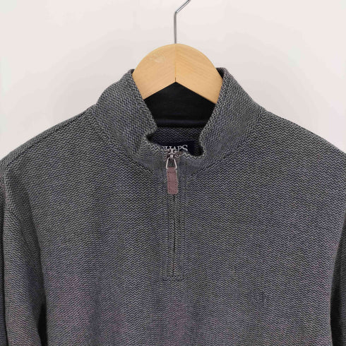 チャップス CHAPS ヘリンボーン ハーフジップ コットン ニット セーター カットソー メンズ import:L