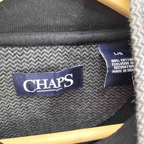 チャップス CHAPS ヘリンボーン ハーフジップ コットン ニット セーター カットソー メンズ import:L