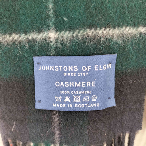 ジョンストンズオブエルガン johnstons of elgin 小判 カシミヤ100%チェック柄マフラー レディース