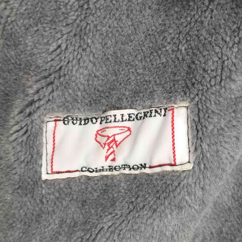 GUIRO PELLEGRINI 襟ボア 裏地フリースチェック柄ピーコート メンズ