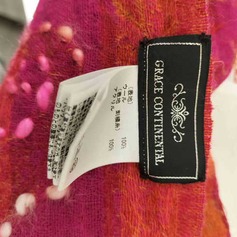 グレースコンチネンタル GRACE CONTINENTAL ウール ステッチ刺繍 総柄マフラー レディース