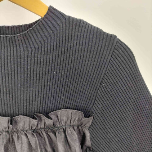 インデックス INDEX 24AW 洗濯機可・アンチピリング フリルギャザードッキングリブニット レディース JPN:S