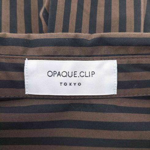 オペークドットクリップ OPAQUE.CLIP 23SS 洗濯機洗い可 イージケア ストライプ前後差丈シャツ レディース FREE