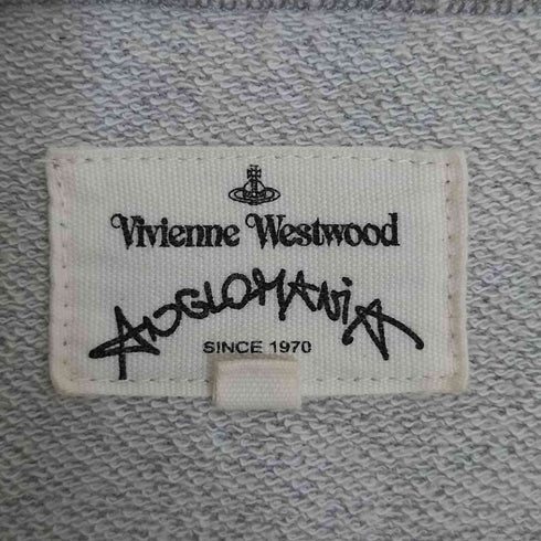 ヴィヴィアンウエストウッド アングロマニア Vivienne Westwood ANGLOMANIA ロゴ刺繍 プリント サイドスリット クルーネックスウェット メンズ 38