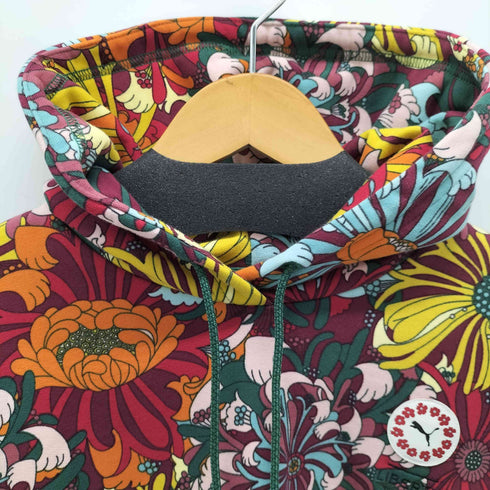 プーマ PUMA PRINTED HOODIE 総柄プリントパーカー レディース import:L