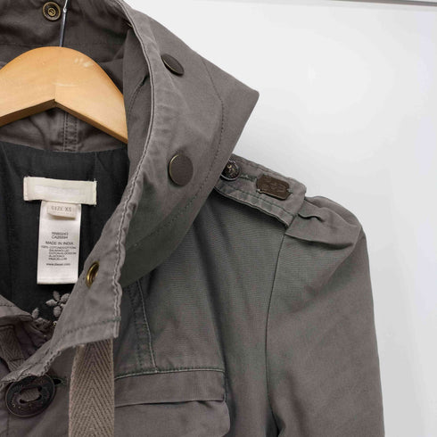 ディーゼル DIESEL ロゴ刻印ボタン ミリタリー モッズコート レディース import:XS