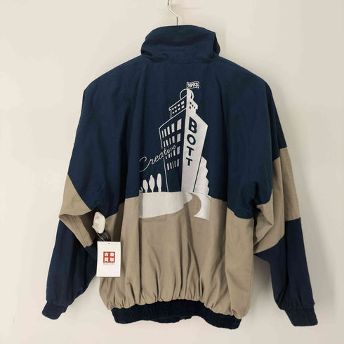 ボット BOTT CREATIVEDRUGSTORE 背面刺繍バイカラージップブルゾン 配色 ロゴ刺繍 裏地チェック メンズ JPN:M