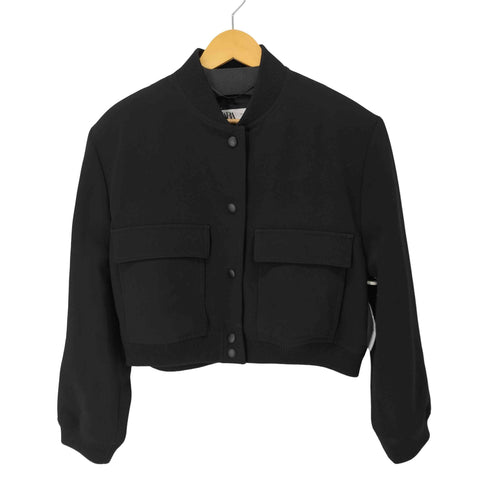 ザラ ZARA スナップボタンクロップドブルゾン レディース import:L