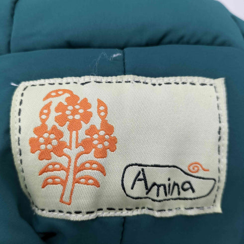 アミナ Amina 総柄フーデッド中綿ジャケット ラクダ レディース