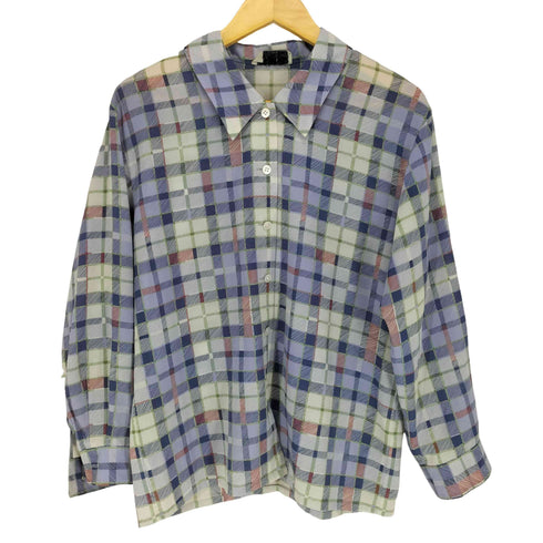 アクアスキュータム AQUASCUTUM チェック柄ポリエステルシャツ レディース