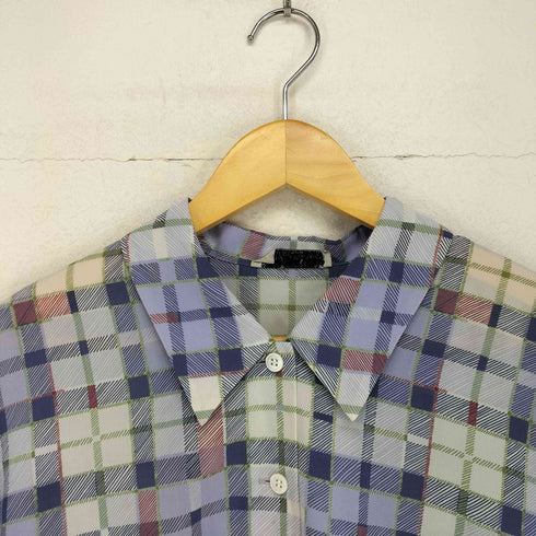 アクアスキュータム AQUASCUTUM チェック柄ポリエステルシャツ レディース