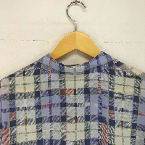 アクアスキュータム AQUASCUTUM チェック柄ポリエステルシャツ レディース