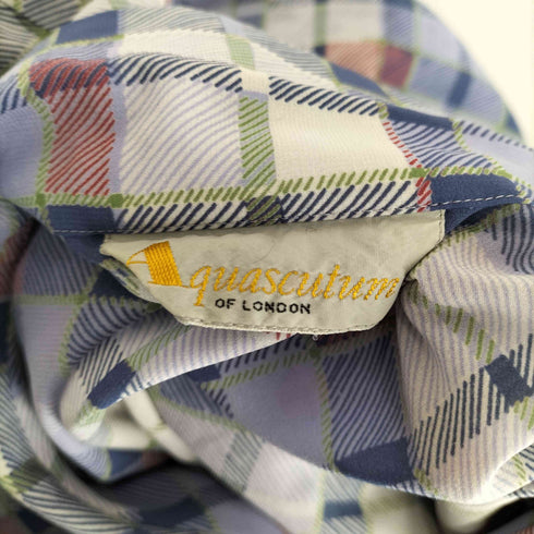 アクアスキュータム AQUASCUTUM チェック柄ポリエステルシャツ レディース