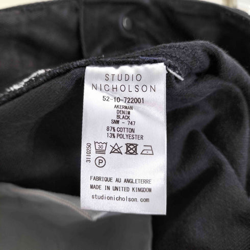 スタジオニコルソン STUDIO NICHOLSON AKERMAN DENIM BLACK ブラック デニムパンツ レディース 0