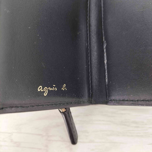 アニエスベー agnes b. エンボスロゴレザー三つ折り財布 メンズ