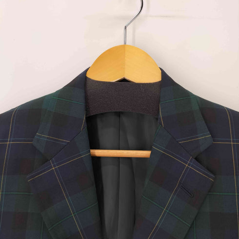 ブルックスブラザーズ 346 BROOKS BROTHERS ブラックウォッチ 3Bチェックテーラードジャケット 金ボタン メンズ 90A4