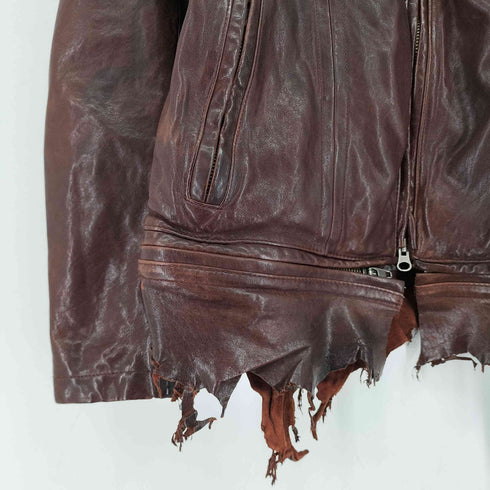 ジャックローズ JACKROSE シープスキン シングルレザージャケット ダメージ加工 メンズ JPN:3