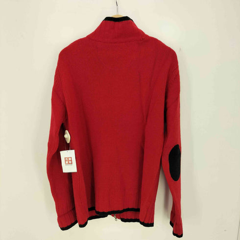 ハケットロンドン hackett london エンブレム付き エルボーパッチ メリノウール ドライバーズニット ジップニット メンズ import:XL