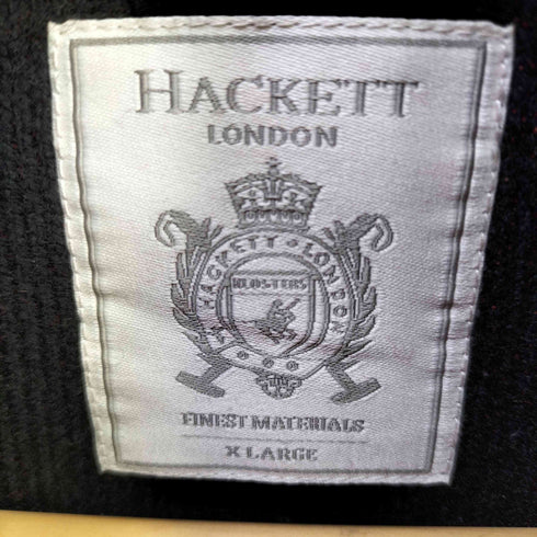 ハケットロンドン hackett london エンブレム付き エルボーパッチ メリノウール ドライバーズニット ジップニット メンズ import:XL