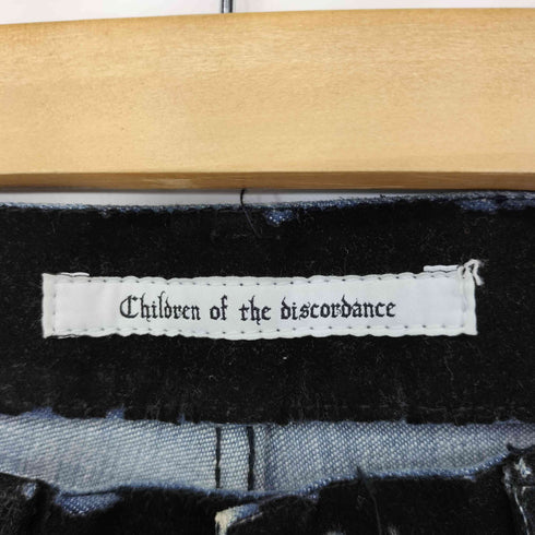 チルドレンオブザディスコーダンス Children of the discordance フェルト地ダメージ加工 ボタンフライデニムパンツ メンズ