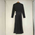 ザラ ZARA コントラスト プリーツ ミディワンピース レディース import:XS