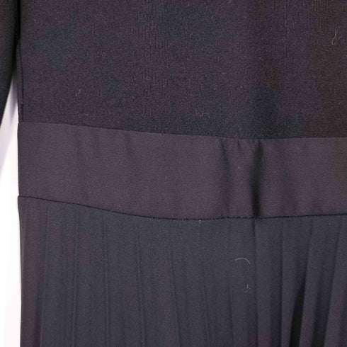 ザラ ZARA コントラスト プリーツ ミディワンピース レディース import:XS