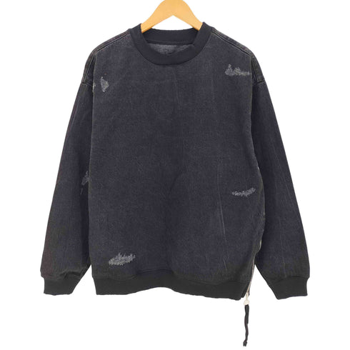 ザラ ZARA ダメージ加工 デニム地 ジッパー スウェットシャツ メンズ import:S