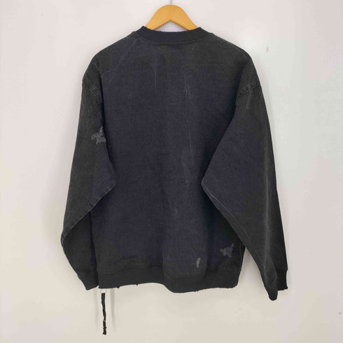 ザラ ZARA ダメージ加工 デニム地 ジッパー スウェットシャツ メンズ import:S