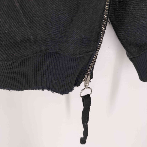ザラ ZARA ダメージ加工 デニム地 ジッパー スウェットシャツ メンズ import:S