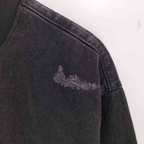 ザラ ZARA ダメージ加工 デニム地 ジッパー スウェットシャツ メンズ import:S