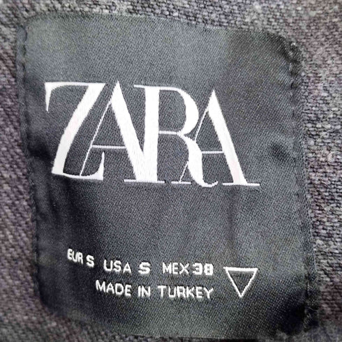 ザラ ZARA ダメージ加工 デニム地 ジッパー スウェットシャツ メンズ import:S