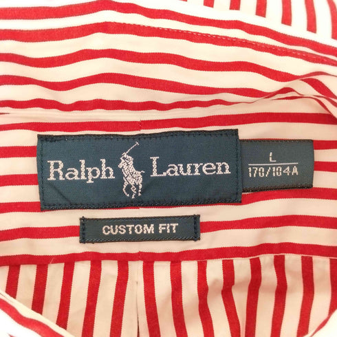 ラルフローレン RALPH LAUREN 90s CUSTOM FIT ストライプ柄ボタンダウンシャツ メンズ JPN:L