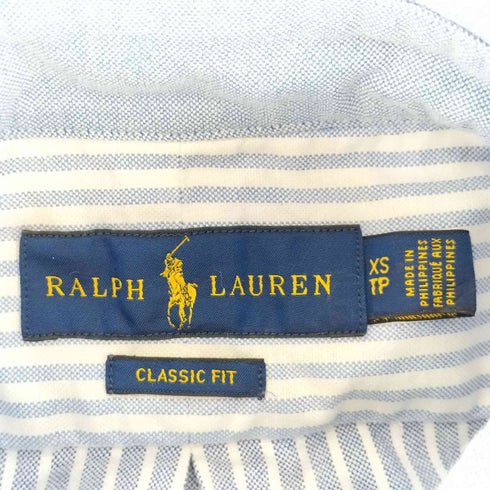 ラルフローレン RALPH LAUREN CUSTOM FIT 切替ストライプ柄ボタンダウンシャツ メンズ xs